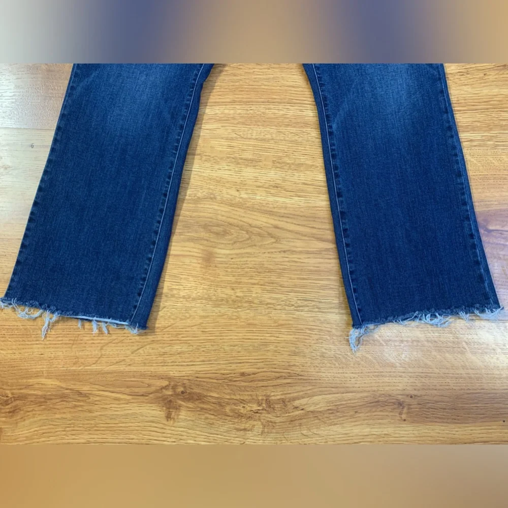 Judy Blue Indigo Bootcut Jeans with Frayed Hem